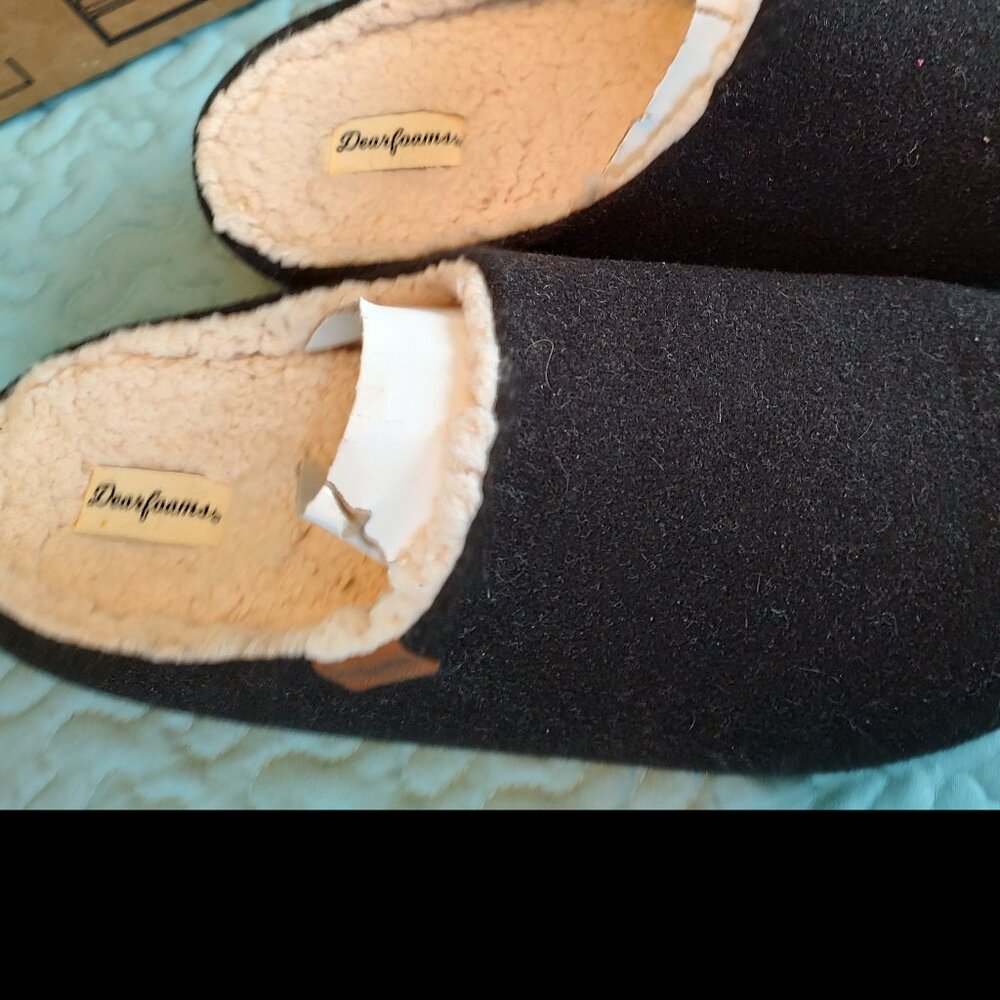 Slippers, Mens, Size L (11-12), Black